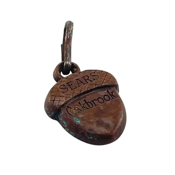 Antique Sears Oakbrook Acorn  Fob Copper Zipper Pull Patina Finish For Collector - Picture 2 of 5